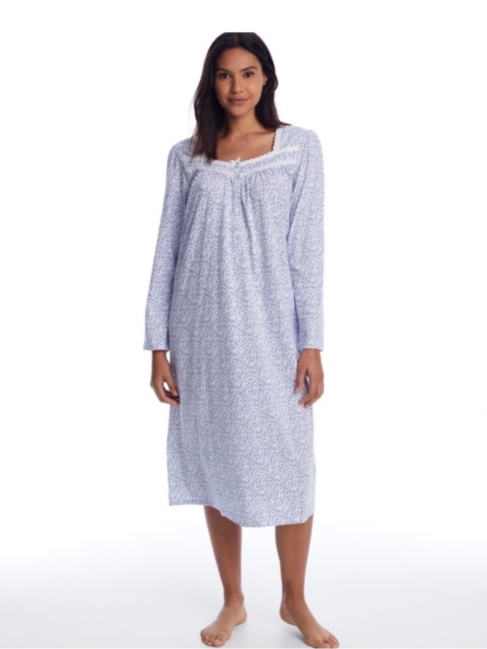 Eileen West Nightgown Size S Dainty Lavender Floral Grandmacore Cottage Prairie